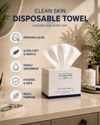 Soft disposable facial towel for sensitive skin