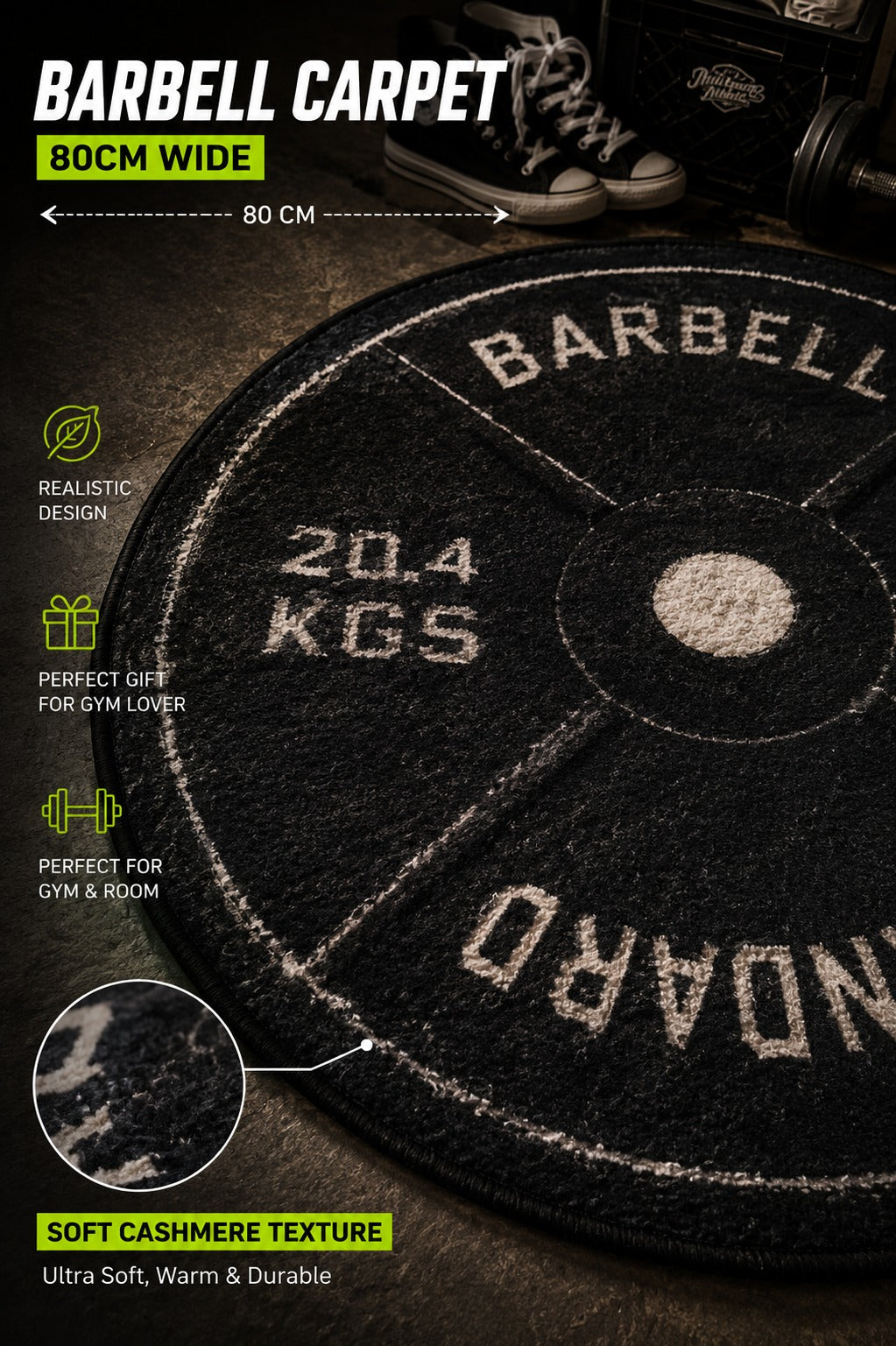 Gym Plate Rug | 45 LB Weight Plate Statement Rug