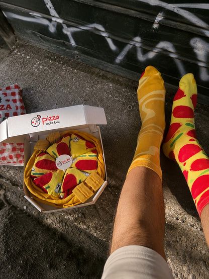 Pizza Socks | 5-Pair Pizza Box Gift Set