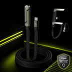 90° Flat Fast Charging USB-C Cable with Built-in Stand