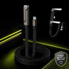 90° Flat Fast Charging USB-C Cable with Built-in Stand