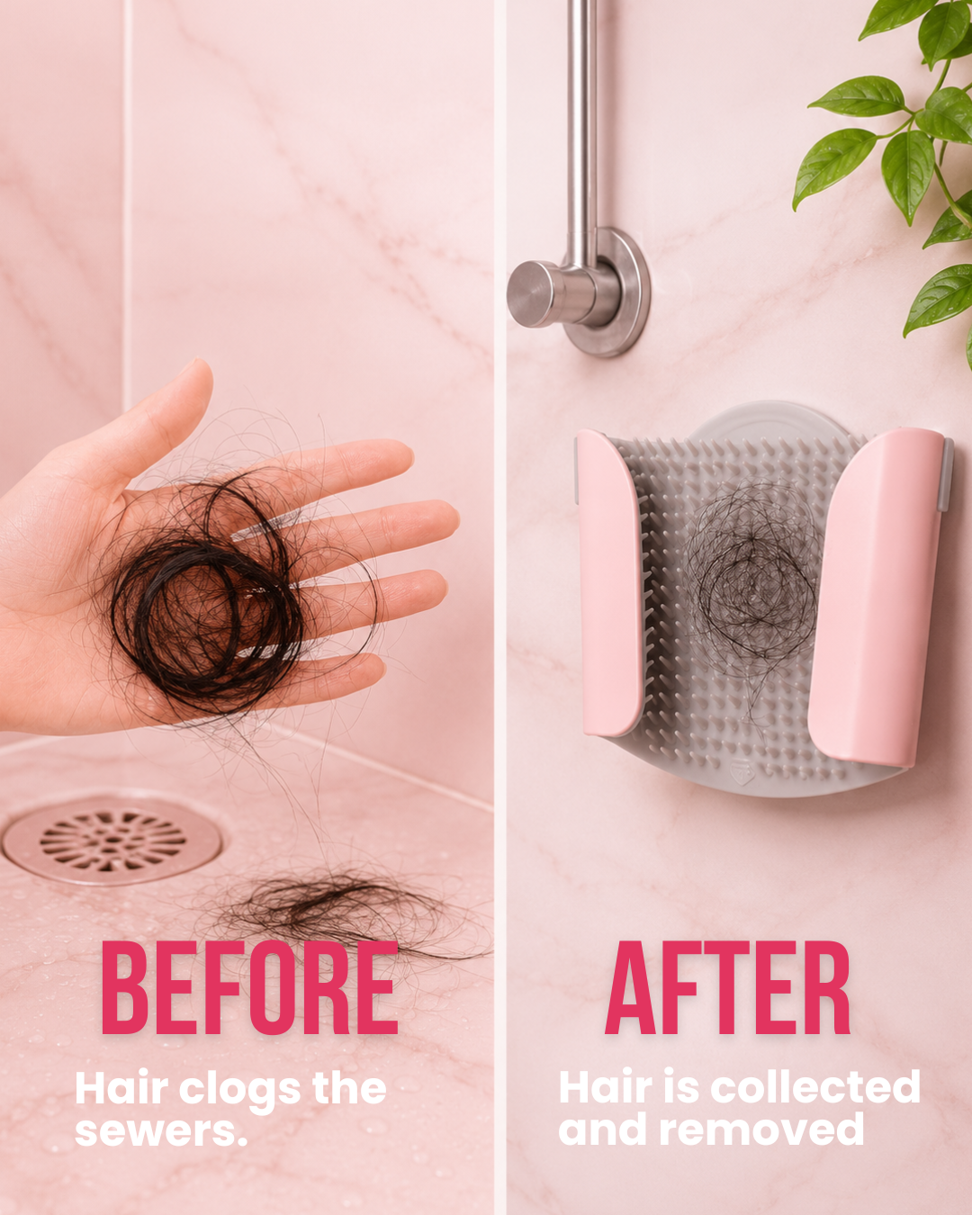 Shower Hair Catcher | Silicone Wall Mounted Hair Collector